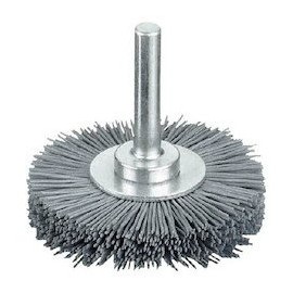 LESSMANN 415872 Foil Brush with Axis, Nylon Wire with Abrasive Grain, 0.6#320, φ2.0 inches (50 mm)