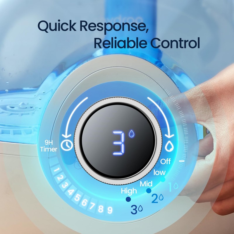 raydrop 2.2L Humidifiers for Bedroom, Cool Mist Humidifiers with Timer,