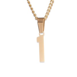 Gold Number Necklace - Jersey Number Pendant for Athletes - Sports Jewelry (1)
