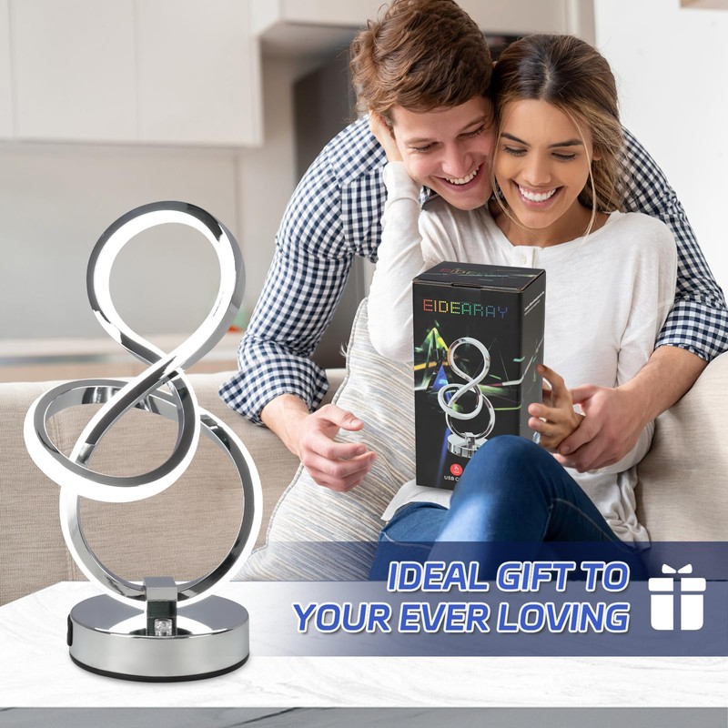 EIDEARAY Modern LED Table Lamp,3 Color Temperatures,Touch Control Stepless Dimmable
