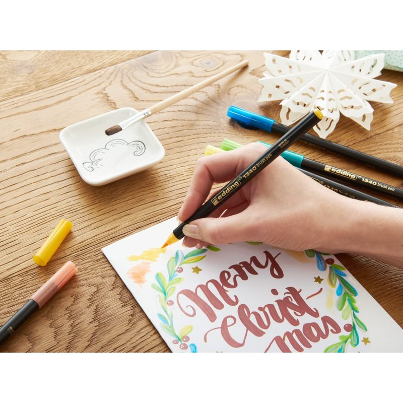 edding 1340 brush pen set - 4 pens - gold