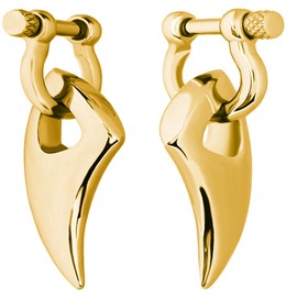 DEWGEM Heavy Ear Hangers for Tunnels - Gold Ear Stretching Kits Dangle Gauges - Men & Women, Sizes 6G, 4G, 2G, 0G