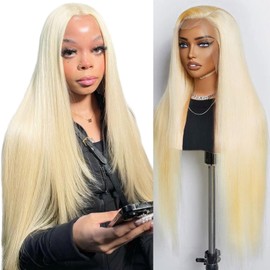 Ying Guan 613 13x4 Lace Front Wig Human Hair 180 Density glueless wigs human hair 32Inch 613 Blonde Wigs Human Hair Straight Lace Frontal Wig Human Hair Pre Plucked With Baby Hair