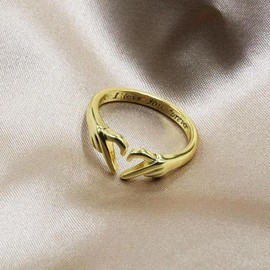 925 Silver Heart Claddagh Rings for Women - Adjustable Claddagh Ring Friendship Promise Love Heart Jewelry Rings Gifts for Women Friends, Silver