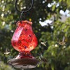 BOLITE Hummingbird Feeder, Hand Blown Glass Hummingbird Feeders for Outdoors