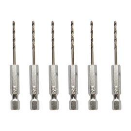 DEFIYEAR 6PCS Hex Shank Drill Bits - 2mm Drill Bits Set High-Speed Steel, Twist Drill Bits for Wood Metal Plastic, Durable Hex Shank Drill Bit Set for Versatile Drilling in Various Applications