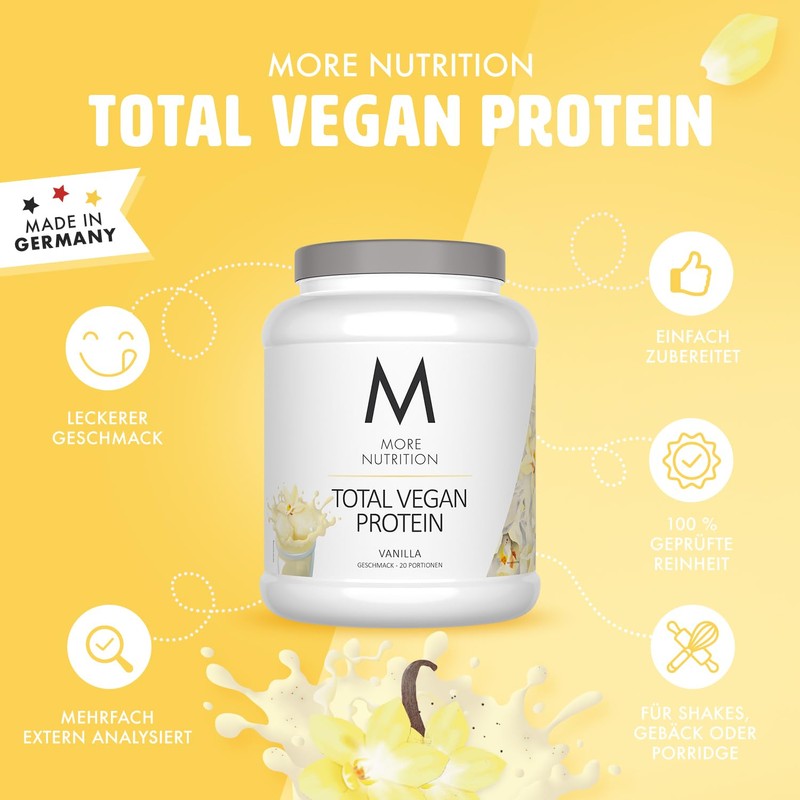 MORE NUTRITION Total Vegan Protein, 600 g, Vanilla
