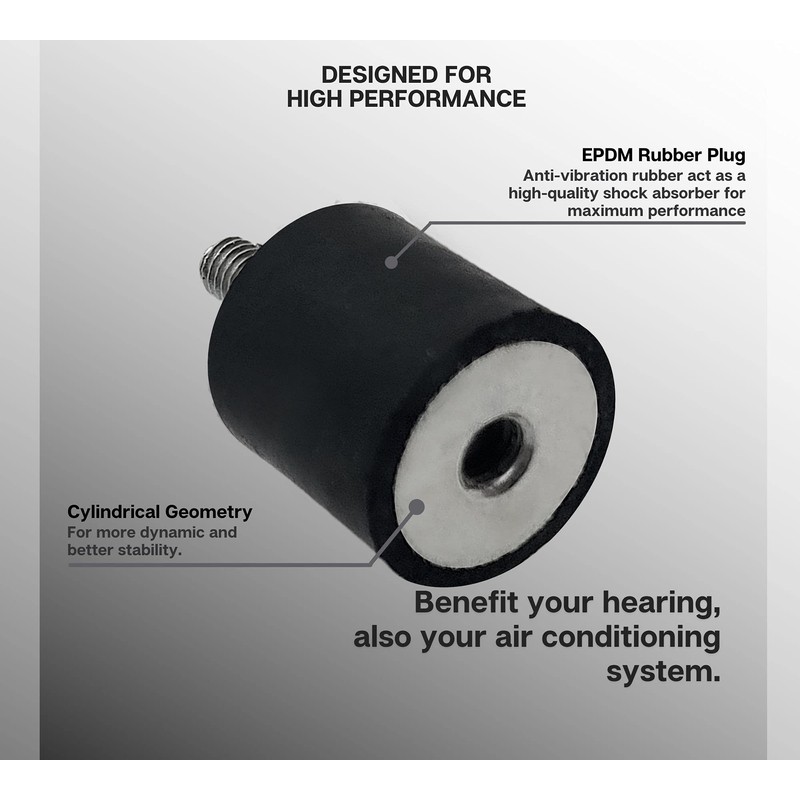 DOJA INDUSTRIAL Air Conditioning Rubber Buffer M8 Thread Internal Thread