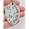 Cabin Keys Keychain, hand stamped made from vintage silver plate