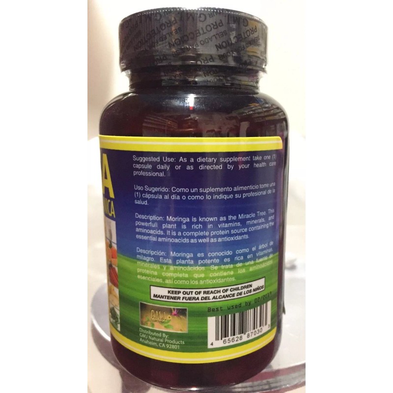 G.M.J NEW SELLADA PURA MORINGA ORGANICA CAPSULAS 60 100% HOJA