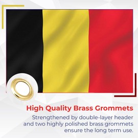 Trimming Shop Belgium National 5ft X3ft, Double Stitched Brass Eyelet UV Fade Resistant, National Flag Supporter Fan, Belgians Banner, Euro Sports, Indoor Outdoor Banner Decoration for Home Garden