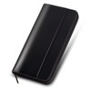 Men's Long Wallet, Made in Japan, Tochigi Leather, Genuine Leather, Large Capacity, Ykk Zipper, Gentleman Wallet (Black)