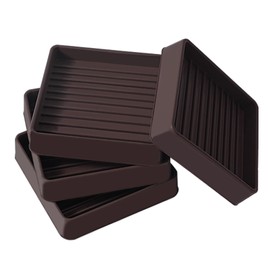 2.5x2.5 Square Rubber Furniture Caster Cups, Anti-Sliding Furniture Pads Bed Stopper Floor Protectors with Grip - Protect Any Flooring