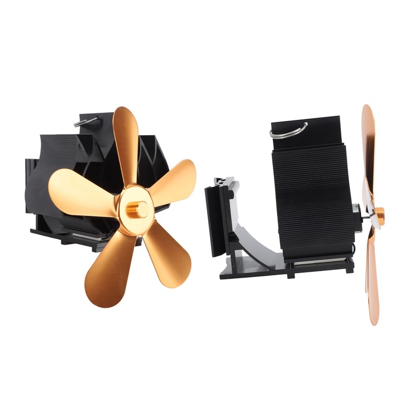 Wall Mounted Fireplace Fan 5 Blade Heat Powered Wood Stove