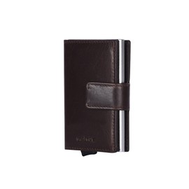 Maitre Credit Card Case - Slim Wallet for Men and Women with RFID Blocker, Wallet with Coin Compartment, Card Holder with Credit Card Slot, dark brown, Casual