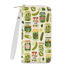 Pickle Women Wallet, Small Slim Thin Credit Card Holder with Zipper, PU Leather Compact Wallets with Coin Pocket, Travel Wallet for Female Ladies Teen Girls Girly