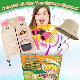 YOPINSAND Kids Explore Kit & Bug Catcher Kit, Kids Camping Gear for Kids, Outdoor Exploration Set with Safari Vest & Safari Hat, Ideal Outdoor Camping Adventure Toys for Boys Girls 3-12