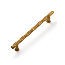 JIASENBAO Antique Brass Cabinet Pulls 6.3" Hole Center 5 Pack Hammered Vintage Cabinet Handles Decorative Kitchen Drawer Dresser Cupboard Bathroom Vanity Cabinet Hardware Rhombus