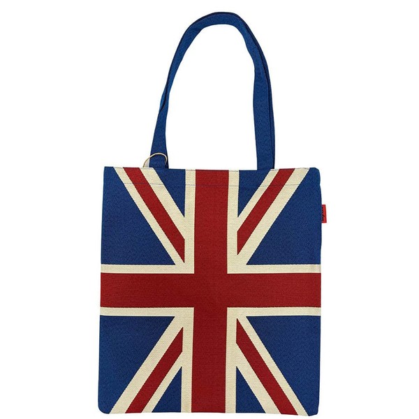Signare Flat Tote Bag with Union Jack Design (Union Jack,