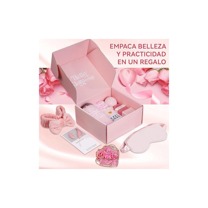 13Pzs Regalos de Cumpleaños para Mujeres, Canasta de Spa Relajante