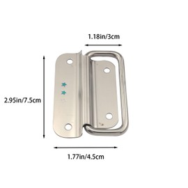 WELWIK 2PCS 3Inch Silver Recessed Case Handle Stainless Steel Collapsible Pull Ring Handle Surface Mounted Case Handle Drawer Pull Hatch for Cabinet Sliding Door Closet