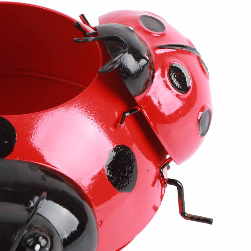 Metal Ladybug Flower Planter Insect Design Flower Pot for Indoor