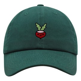 JPAK Radish Premium Dad Hat Embroidered Cotton Baseball Cap Vegan Vegetable Farmer