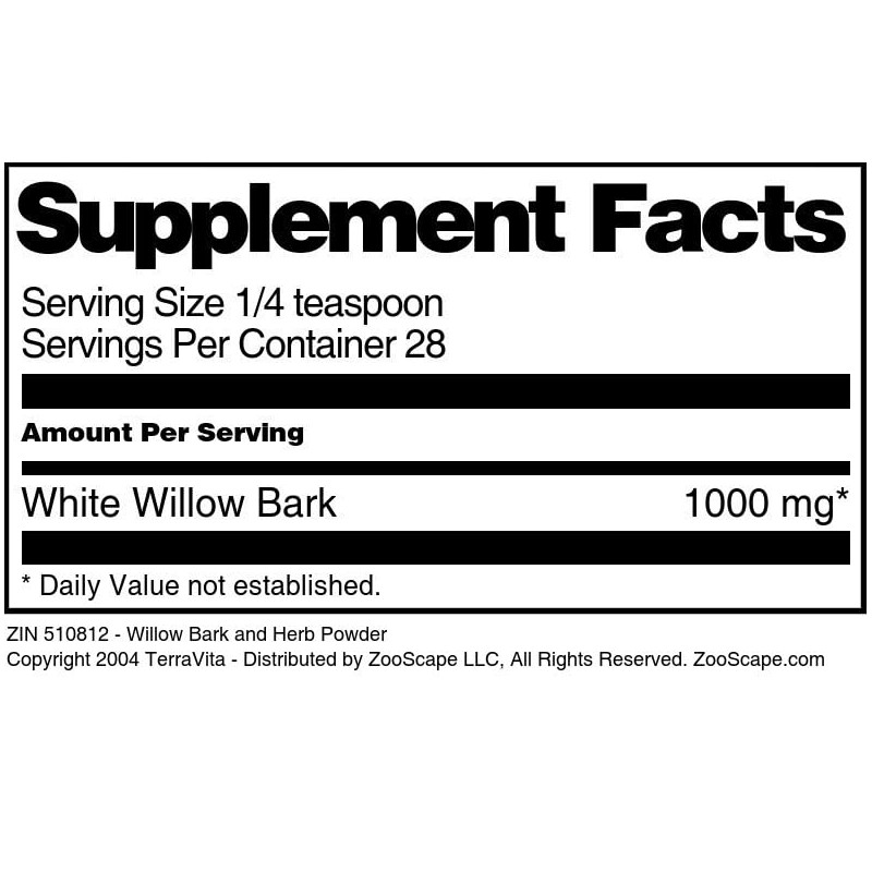 Terravita Willow Bark and Herb Powder (1 oz, ZIN: 510812)