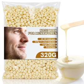 RAINFLOW 320g Nose Wax Kit - Ear & Nose Hair Wax for Men and Women,60-80 Uses,Quick & Easy Hair Removal in 3 Mins for Salon,Home Spa Days,Before Dating,Interviews or Parties,Lasts up to 4 Weeks