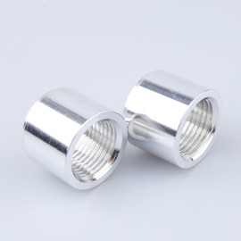 AC PERFORMANCE Aluminum 3/8" NPT Female Pipe Thread Weld On Bung Fitting, Pack of 2