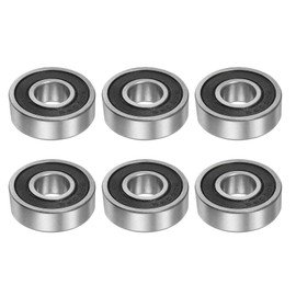 HARFINGTON 6pcs 6000-2RS Deep Groove Ball Bearings 10mm Bore 26mm OD 8mm Thick High Carbon Steel Double Sealed Z2 for Motors