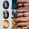 ThunderFit - Anillo de silicona para hombre, borde escalonado, alianza