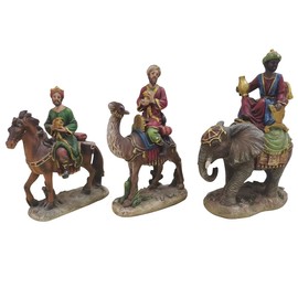 BSTJXDZ Three Kings Wise Men Riding on amimal Home Decorating Christmas Nativity Collection Figurines Set of 3 (5 Inch)