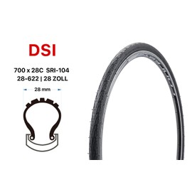 28 Inch DSI Bicycle Tyres 28 x 1.10 Fixie Bike Road Bike 28-622