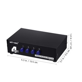 rosenice RCA Switch MT-431AV 4 Way AV Switch 4 in 1 Composite Video L/R Audio Selection