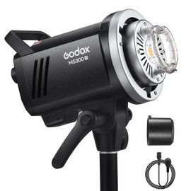 Godox Strobe Light Photography MS300-V 300W with Upgraded LED Modeling Lamp, 2.4G Wireless X System, Bowens Mount - Strobe Flash, Ideal for Fashion, Advertising, and Studio Photography