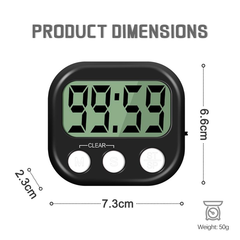 Kitchen Timer, Kitchen Timers for Cooking, Digital Visual Timer Magnetic