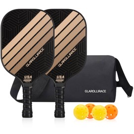 Pickleball Paddles Set of 2 Pickle Ball Rackets,USAPA Approved | Fiberglass Surface | 13MM Honeycomb Core,Breathable Handle,4 Indoor & Outdoor Balls,1 Pickleball Bag for Beginners