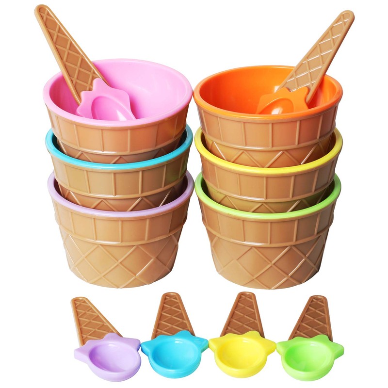 TRIXES Set of 6 Ice Cream Dessert Bowls and Matching