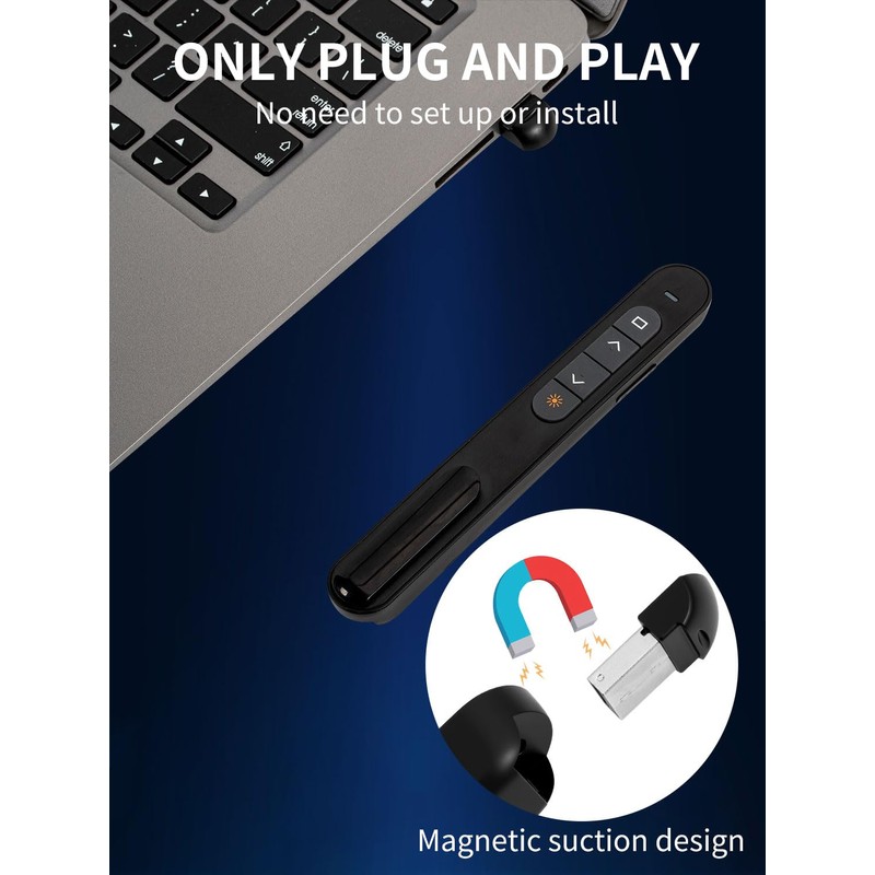 Presentation Clicker, 2.4GHz Clicker for Powerpoint, USB Control Presenter for