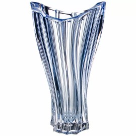Bohemia Aurum Crystal Crystal Glass Vase12 " Centerpiece Flower Bud Vase Blue Bohemia Crystal Gift