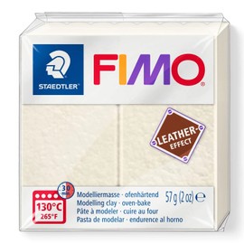 Staedtler Fimo Leather-Effect Oven-Hardening Modelling Clay (For Creative Objects in Leather-Look, Leather-like Look and Feel), off-white