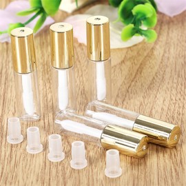 Pack of 10 1.2ml rippugurosutyu-bu Galore Bottle Refill Plug Inside and with Golden Lid Cosmetic Storage Travel Supplies