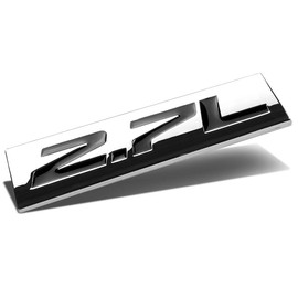 Auto Dynasty Chrome Finish Metal Emblem 2.7L Badge, (Black Letter)