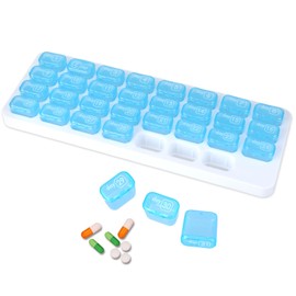 WLLHYF Monatliche Reise-Pillendose mit 31 Fächern, Pillen-Organizer, 1 Stück, tragbare Monatsbox, Medizin-Organizer, Behälter, Vitamin-Behälter, Halter für Outdoor, Reisen, Camping (Blau)