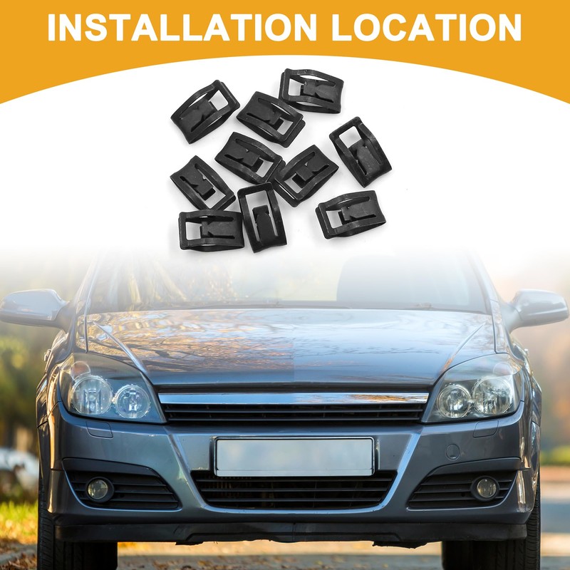 Partuto 10 Pcs Universal Dashboard Retainer - Metal Black