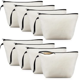 Xuniea Canvas Storage Bags Blank Cosmetic Bag Blank DIY Fabric Bag Blanks for Plotting Bag Pencil Case Painting Gift Bag for Mother's Day Valentine's Day Christmas, White, Fashion