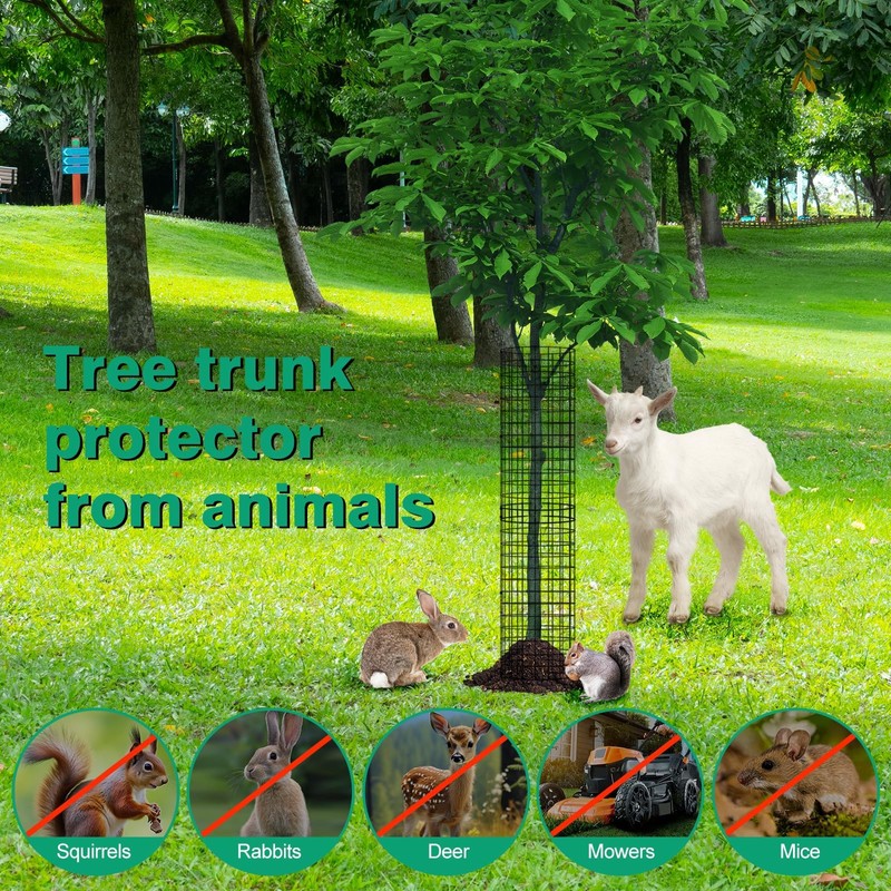 6Pack Tree Trunk Protector, Metal Tree Guards Trunk Protector with