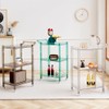 Acrylic Utility Rolling Cart,3-Tier Acrylic Bar Cart with Pulling Handle
