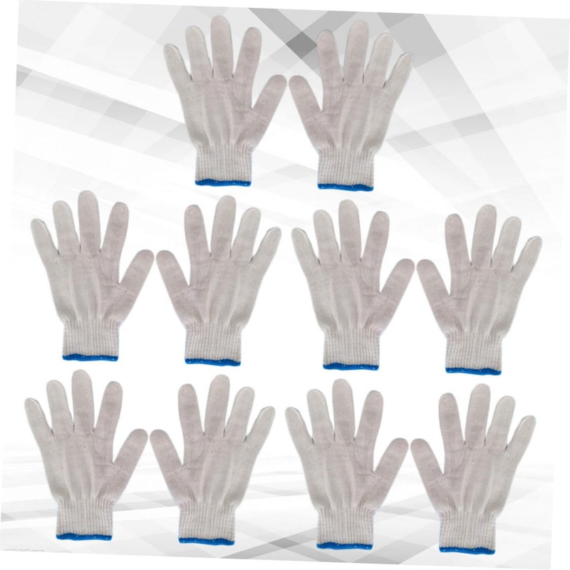 Operitacx 10pcs Wearproof Cotton Yarn Gloves Durable Protective Gloves for